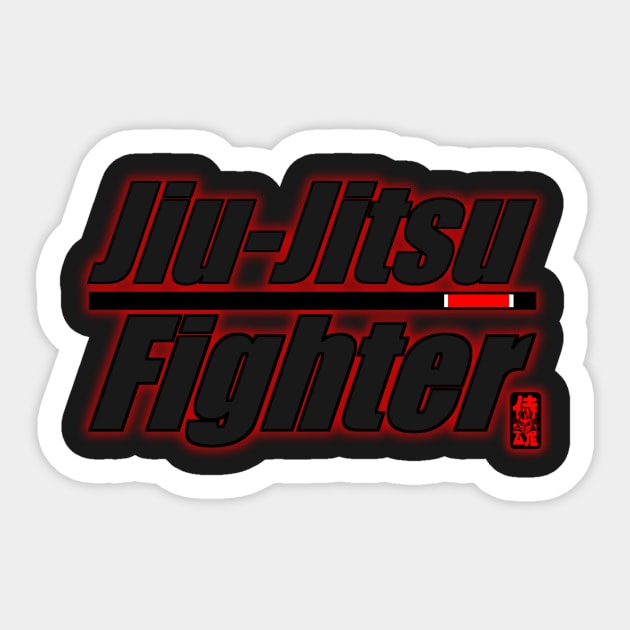 BJJ Black Belt Jiu Jitsu Fighter Sticker by eokakoart